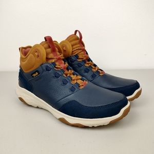 Teva Hiking Boots Blue Arrowood Midrise Shoes Waterproof Leather Size 10.5 Mens